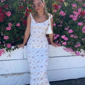 NWT Princess Polly Floral Maxi Dress Eco Viscose White Size 4